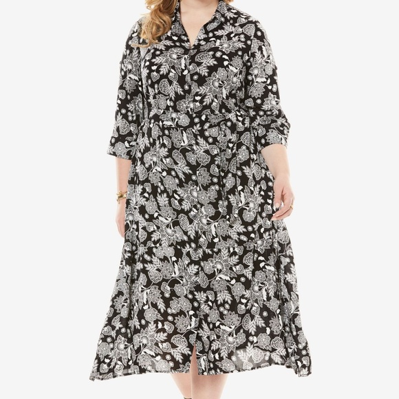 Dresses & Skirts - NWT Print Belted Shirtdress